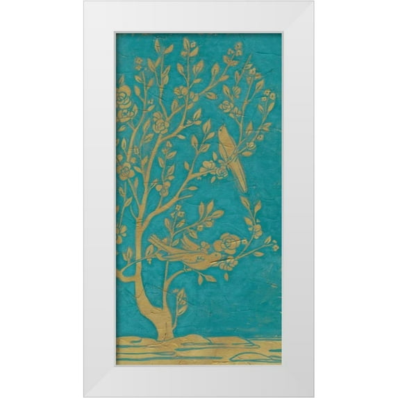 Vess, June Erica 14x24 White Modern Wood Framed Museum Art Print Titled - Topaz Chinoiserie II