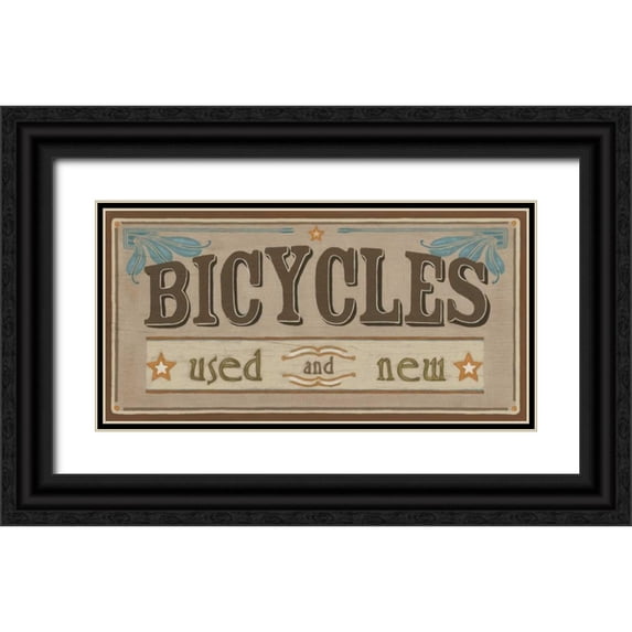 Vess, June Erica 14x9 Black Ornate Wood Framed with Double Matting Museum Art Print Titled - Bike Shop IV