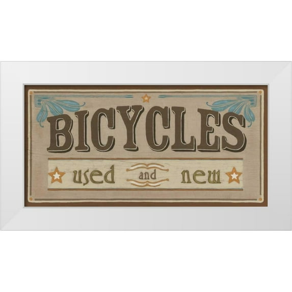 Vess, June Erica 14x9 White Modern Wood Framed Museum Art Print Titled - Bike Shop IV