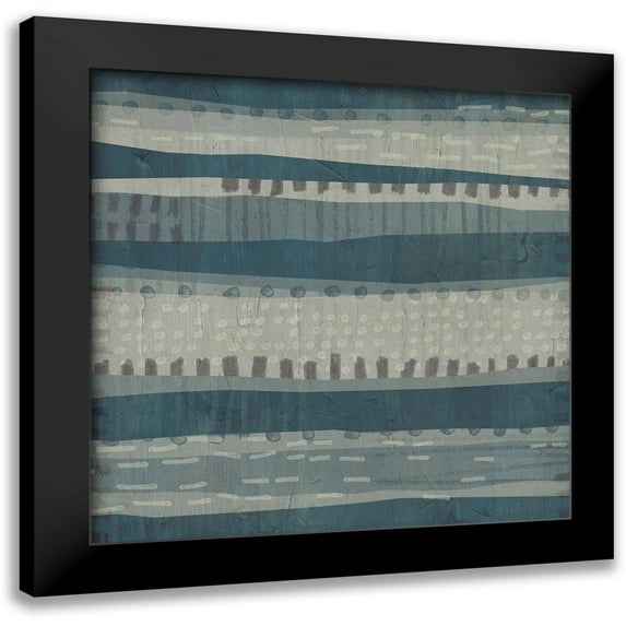Vess, June Erica 15x15 Black Modern Framed Museum Art Print Titled - Blue Dusk Textile II