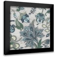 thumbnail image 1 of Vess, June Erica 15x15 Black Modern Framed Museum Art Print Titled - Blue Garden Chintz II, 1 of 5