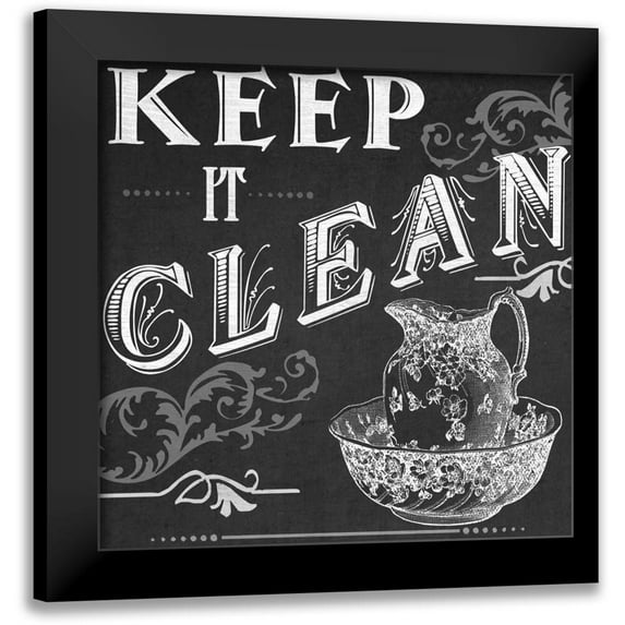 Vess, June Erica 15x15 Black Modern Framed Museum Art Print Titled - Chalkboard Bath Signs IV