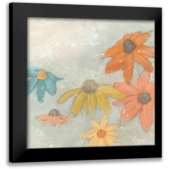 Vess, June Erica 15x15 Black Modern Framed Museum Art Print Titled - Floral Fresco I