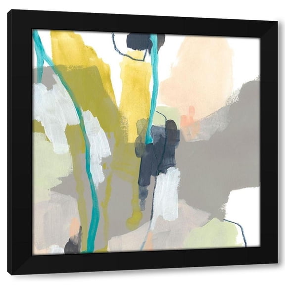 June Erica Vess 15x15 Black Modern Wood Framed Wall Art Titled - Flow Form IV