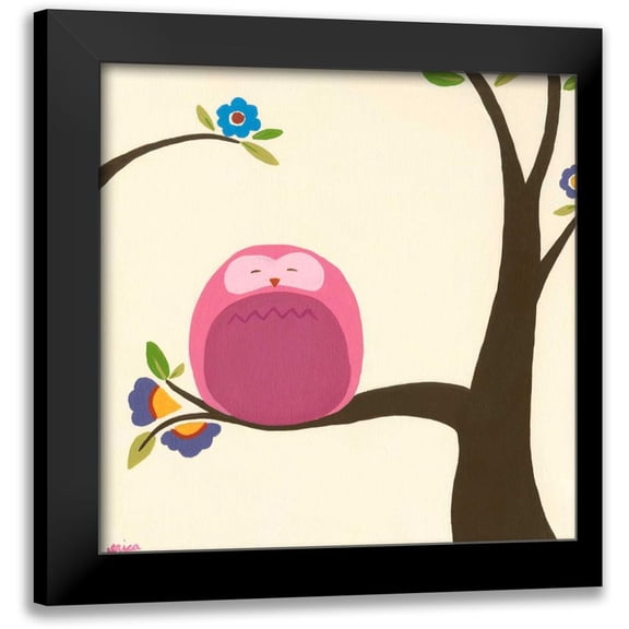 Vess, June Erica 15x15 Black Modern Framed Museum Art Print Titled - Orchard Owls VI
