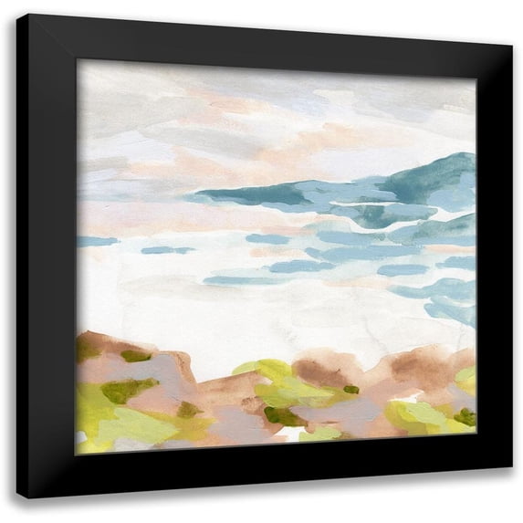 Vess, June Erica 15x15 Black Modern Framed Museum Art Print Titled - Pastel Shoreline II
