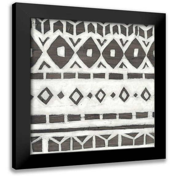 Vess, June Erica 15x15 Black Modern Framed Museum Art Print Titled - Tribal Textile IV