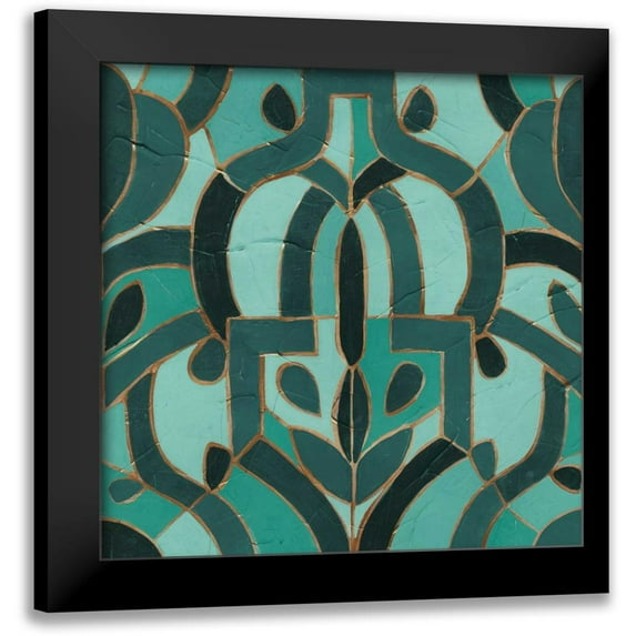 Vess, June Erica 15x15 Black Modern Framed Museum Art Print Titled - Turquoise Mosaic IV