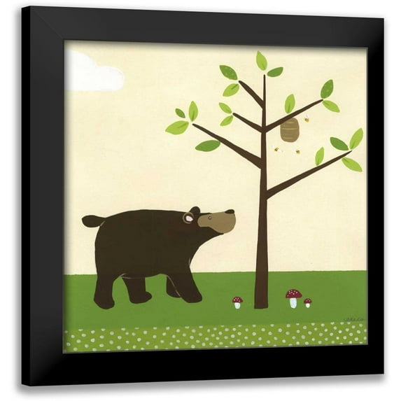 Vess, June Erica 15x15 Black Modern Framed Museum Art Print Titled - Woodland Friends III