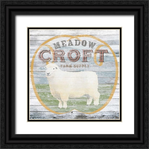 Vess, June Erica 15x15 Black Ornate Wood Framed with Double Matting Museum Art Print Titled - Farm Supply III