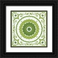 thumbnail image 1 of Vess, June Erica 15x15 Black Ornate Wood Framed with Double Matting Museum Art Print Titled - Folk Tile III, 1 of 4