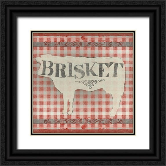 Vess, June Erica 15x15 Black Ornate Wood Framed with Double Matting Museum Art Print Titled - Gingham BBQ II