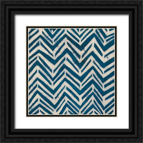 Vess, June Erica 15x15 Black Ornate Wood Framed with Double Matting Museum Art Print Titled - Indigo Signals II