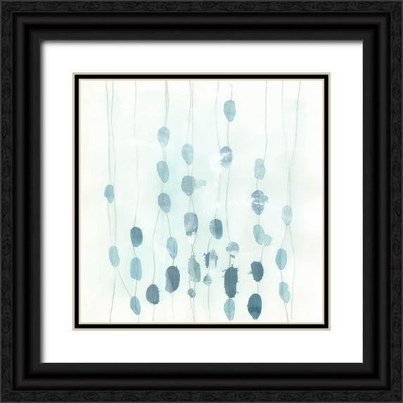 Vess, June Erica 15x15 Black Ornate Wood Framed with Double Matting Museum Art Print Titled - Indigo Threads I