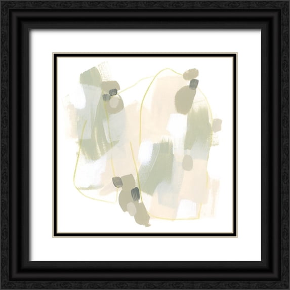 Vess, June Erica 15x15 Black Ornate Wood Framed with Double Matting Museum Art Print Titled - Sage Cartography II