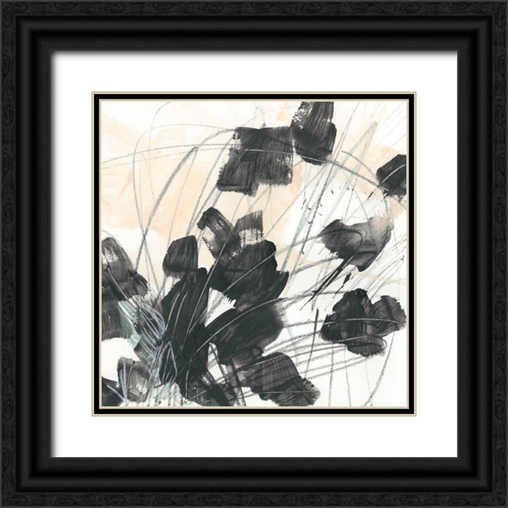Vess, June Erica 15x15 Black Ornate Wood Framed with Double Matting