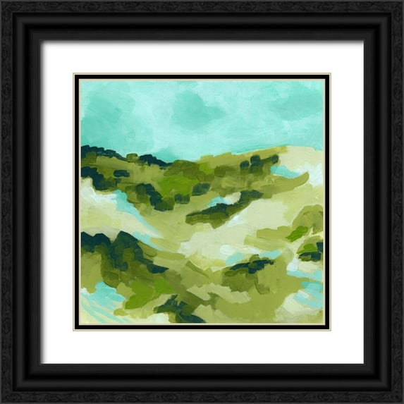 Vess, June Erica 15x15 Black Ornate Wood Framed with Double Matting Museum Art Print Titled - Spring Hillside I