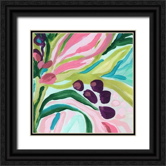 Vess, June Erica 15x15 Black Ornate Wood Framed with Double Matting Museum Art Print Titled - Tropic Expression IV