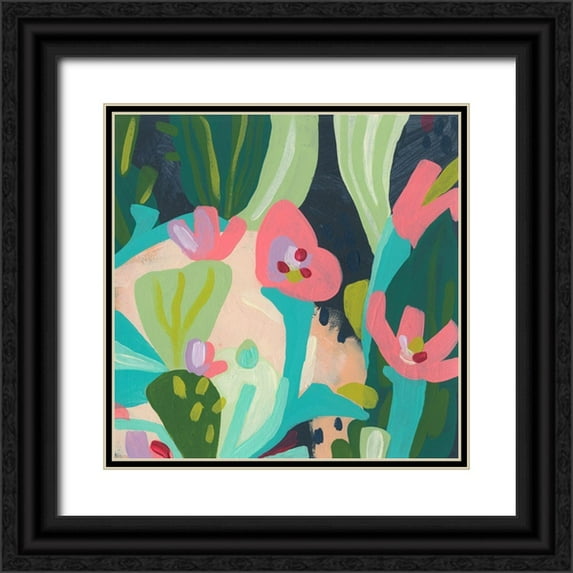 Vess, June Erica 15x15 Black Ornate Wood Framed with Double Matting Museum Art Print Titled - Tropical Celebration III