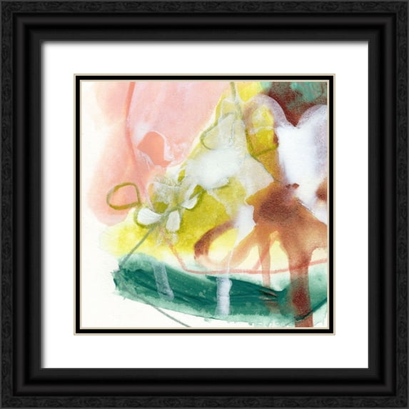 Vess, June Erica 15x15 Black Ornate Wood Framed with Double Matting Museum Art Print Titled - Verdigris Spring IV