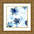 thumbnail image 1 of Vess, June Erica 15x15 Gold Ornate Wood Framed with Double Matting Museum Art Print Titled - Blue Gossamer Garden II, 1 of 4