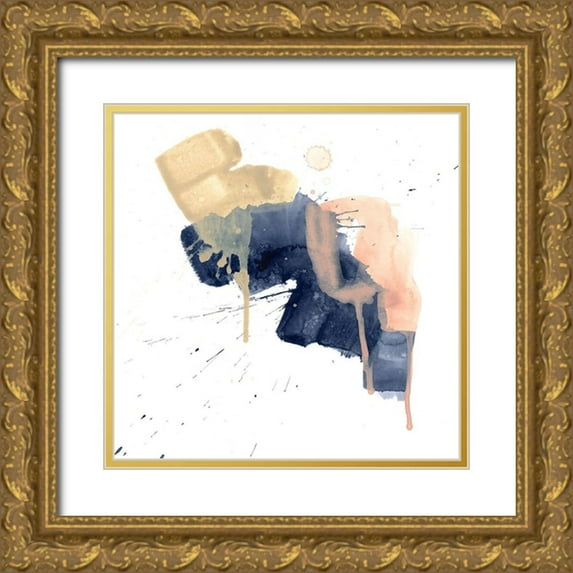 Vess, June Erica 15x15 Gold Ornate Wood Framed with Double Matting Museum Art Print Titled - Earthtone Gesture I