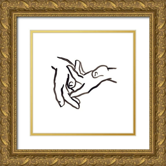 Vess, June Erica 15x15 Gold Ornate Wood Framed with Double Matting Museum Art Print Titled - Hand Study II