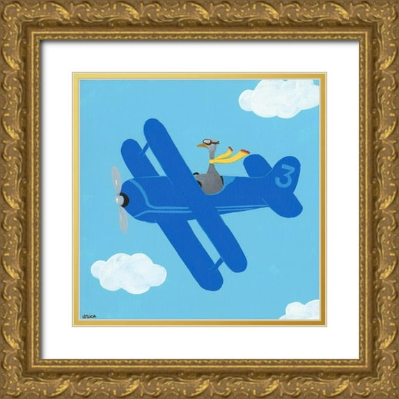 Vess, June Erica 15x15 Gold Ornate Wood Framed with Double Matting Museum Art Print Titled - In the Clouds II