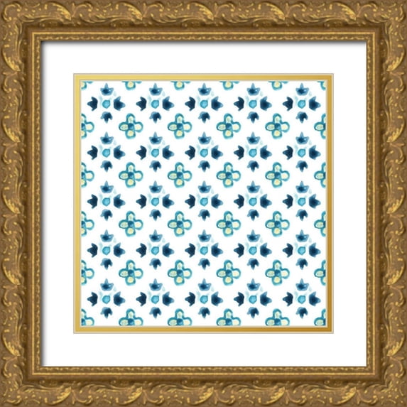 Vess, June Erica 15x15 Gold Ornate Wood Framed with Double Matting Museum Art Print Titled - Medallion Medley Collection H