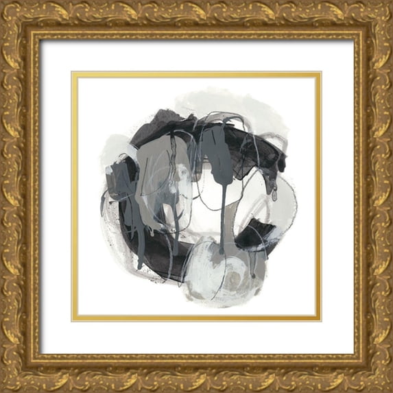 Vess, June Erica 15x15 Gold Ornate Wood Framed with Double Matting Museum Art Print Titled - Obsidian Arc II