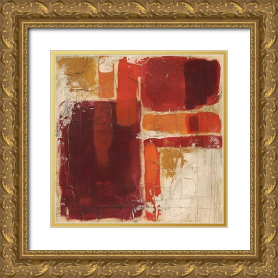 Vess, June Erica 15x15 Gold Ornate Wood Framed with Double Matting Museum Art Print Titled - Overlap I