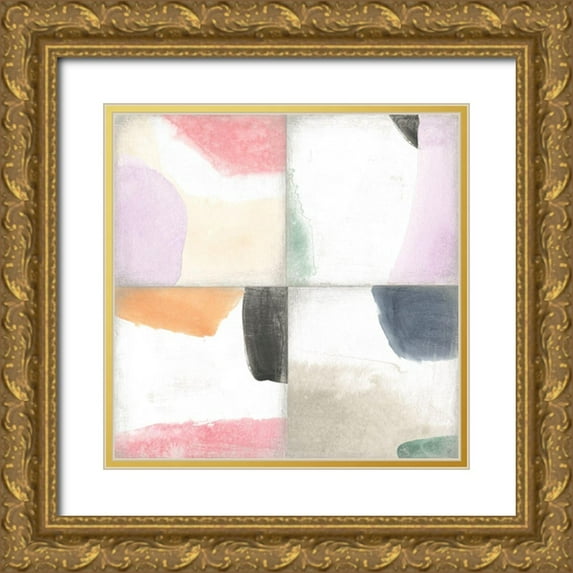 Vess, June Erica 15x15 Gold Ornate Wood Framed with Double Matting Museum Art Print Titled - Pastel Tile II