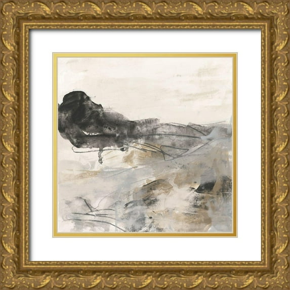 Vess, June Erica 15x15 Gold Ornate Wood Framed with Double Matting Museum Art Print Titled - Stone River I