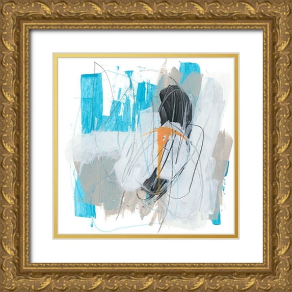 Vess, June Erica 15x15 Gold Ornate Wood Framed with Double Matting Museum Art Print Titled - Symphony in Riffs III
