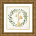 thumbnail image 1 of Vess, June Erica 15x15 Gold Ornate Wood Framed with Double Matting Museum Art Print Titled - Weathered Aspen Wreath I, 1 of 4