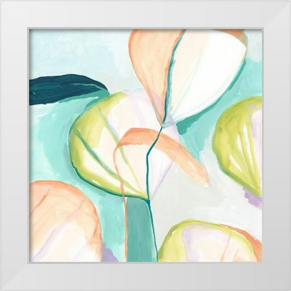 Vess, June Erica 15x15 White Modern Wood Framed Museum Art Print Titled - Fan Flowers III