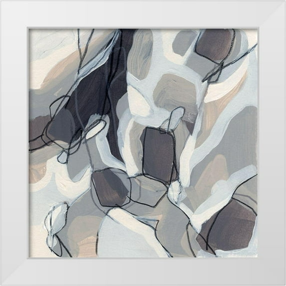 Vess, June Erica 15x15 White Modern Wood Framed Museum Art Print Titled - Graphite Swirl III
