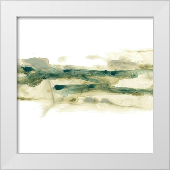 Vess, June Erica 15x15 White Modern Wood Framed Museum Art Print Titled - Verdigris Ribbon I