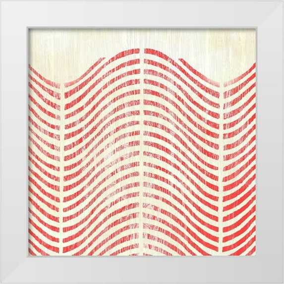 Vess, June Erica 15x15 White Modern Wood Framed Museum Art Print Titled - Weathered Patterns in Red X