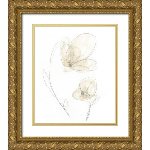 Vess, June Erica 15x17 Gold Ornate Wood Framed with Double Matting Museum Art Print Titled - Garden Gestures V