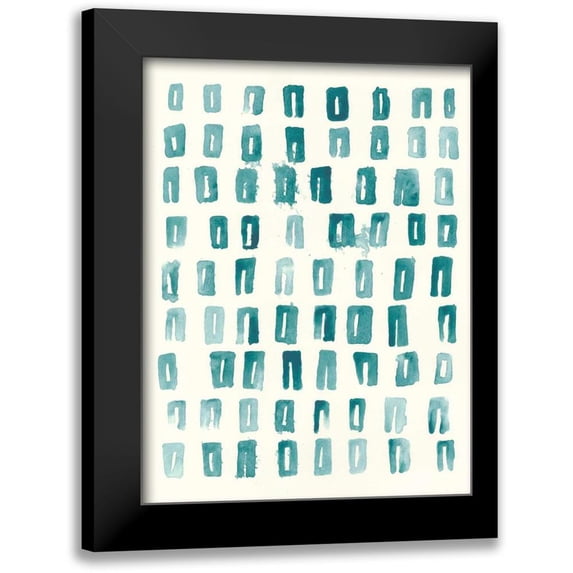 Vess, June Erica 15x18 Black Modern Framed Museum Art Print Titled - Blue Batik Motif II