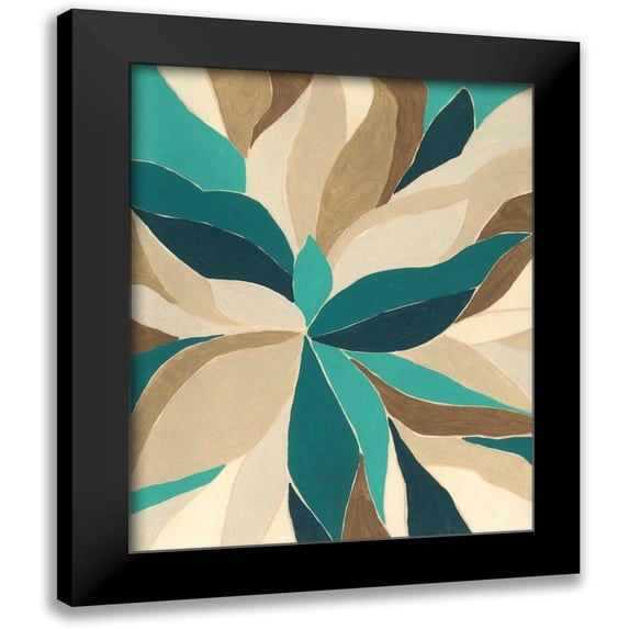 Vess, June Erica 15x18 Black Modern Framed Museum Art Print Titled - Colorblock Blossom I