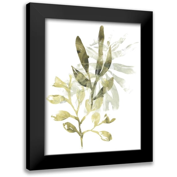 Vess, June Erica 15x18 Black Modern Framed Museum Art Print Titled - Lichen and Leaves IV