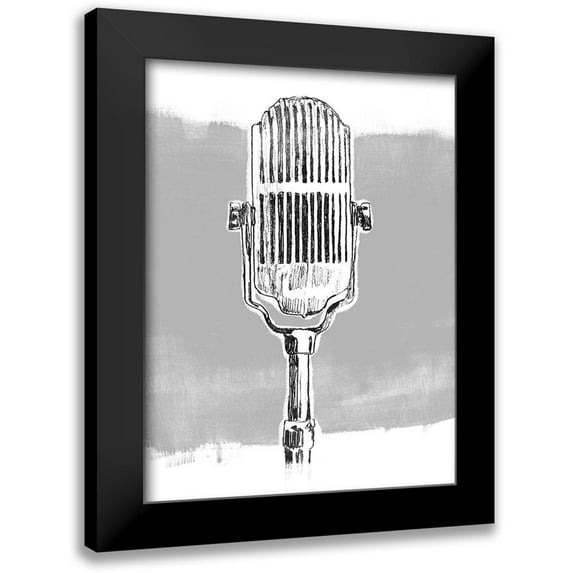 Vess, June Erica 15x18 Black Modern Framed Museum Art Print Titled - Monochrome Microphone II