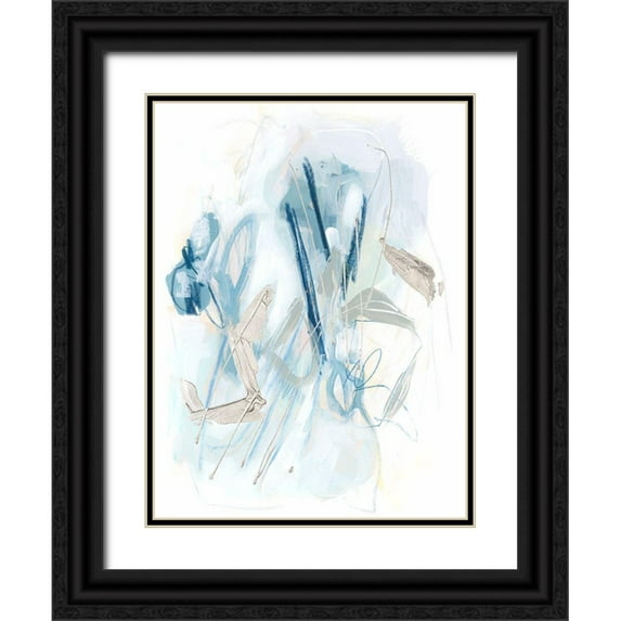 Vess, June Erica 15x18 Black Ornate Wood Framed with Double Matting Museum Art Print Titled - Blue Scribe II