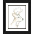 thumbnail image 1 of Vess, June Erica 15x18 Black Ornate Wood Framed with Double Matting Museum Art Print Titled - Deer Cameo IV, 1 of 4