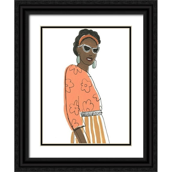 Vess, June Erica 15x18 Black Ornate Wood Framed with Double Matting Museum Art Print Titled - Fashion Vignette III