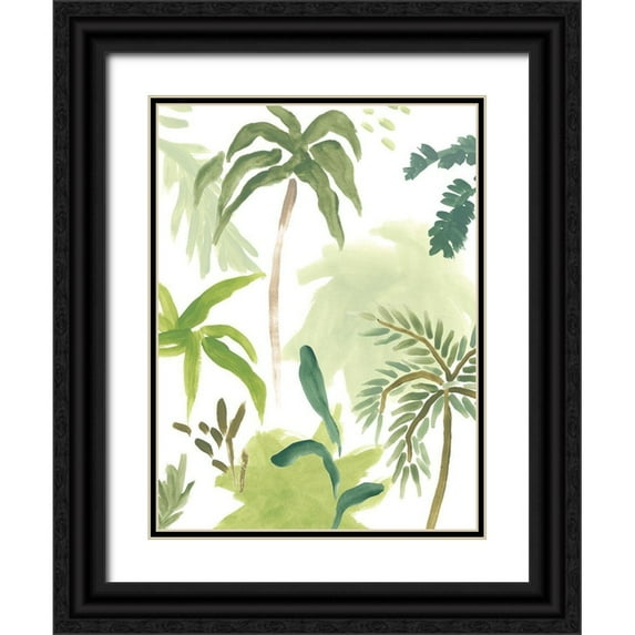 Vess, June Erica 15x18 Black Ornate Wood Framed with Double Matting Museum Art Print Titled - Island Brushstrokes II