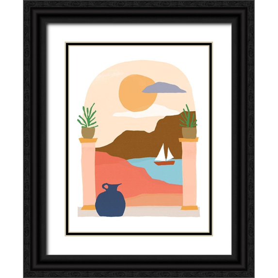 Vess, June Erica 15x18 Black Ornate Wood Framed with Double Matting Museum Art Print Titled - Paper Scene III