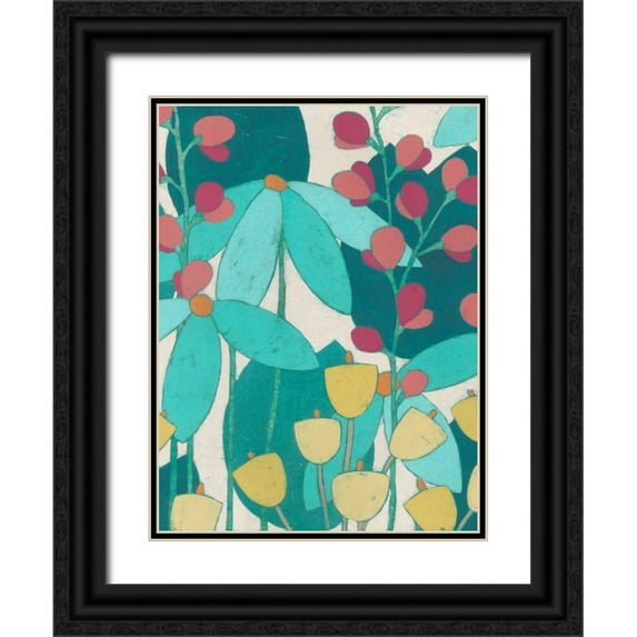 Vess, June Erica 15x18 Black Ornate Wood Framed with Double Matting Museum Art Print Titled - Wild Flower Glade II